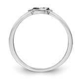 Sterling Silver RH-plated Black & White Enameled Puppy Children's Ring